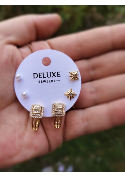 Çelik Şık Tasarıma Sahip Çoklu Küpe fiyatları