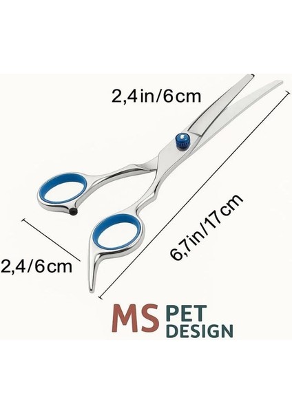7.5" Kavisli/oval Profesyonel Kedi/köpek Tiras Makasi-Papyon Hediyeli fiyatları