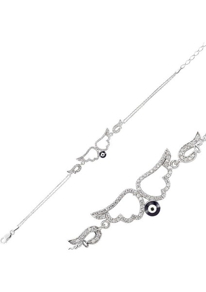 925 Ayar Gümüş Melek Kanadı Bileklik BR0460154 (770770)