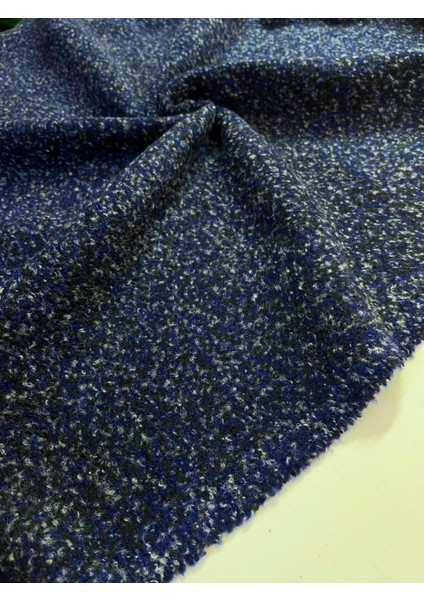 Gece Mavisi Rengi Teddy Peluş Kumaş Yün Pamuk Karışımı Çift En 150 cm Kaban Ceket Yelek Tüvit modelleri