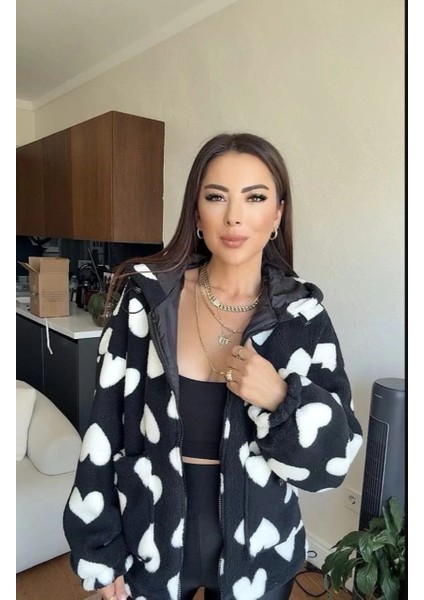 Lvsqvr Kalpli Peluş Ceket Içi Astarlı Siyahbeyaz (Beden: Standart) modelleri