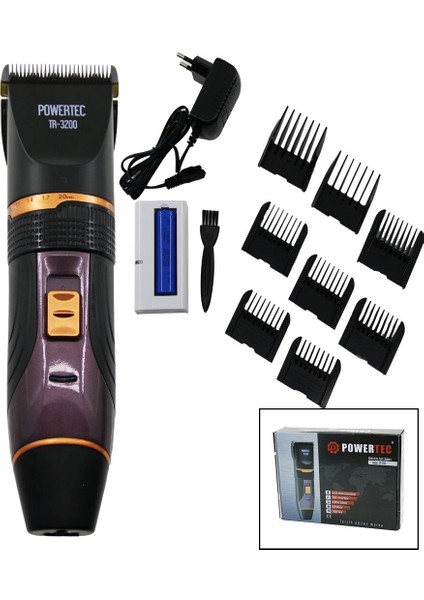 Ieg® Saç Sakal Kesme Traş Maki̇ne Çi̇ft Batarya - Tarak Ayari - Fi̇ş Şarjli - 2 Kademe Hiz TR-3200 (48