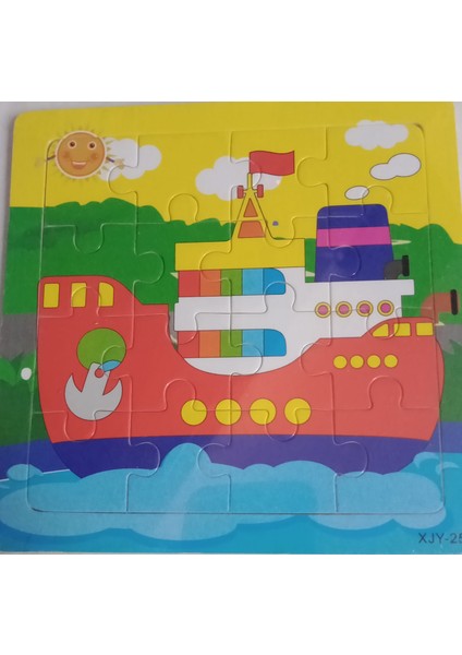 Ahşap 16 Parçalı Renkli Karışık Modelli Puzzle Zeka Oyunu 15X15CM 5li Set modelleri