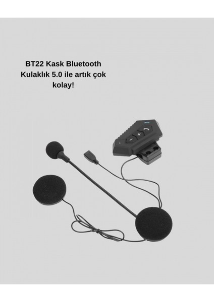 BT22 Kask Bluetooth Kulaklık 5.0 – Suya Dayanıklı, Gürültü Önleyici, Uzun Pil Ömürlü indirimleri