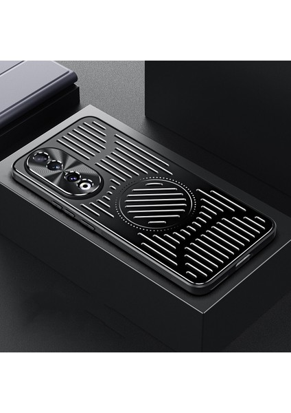 Honor 90 Kılıfı, Manyetik Metal Isı Dağıtıcı Koruyucu Kılıf-Siyah (Yurt Dışından)