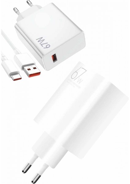 Beyaz Ultra Plus Hızlı Şarj Seti Şarj Adaptörü ve Kablosu 67W modelleri