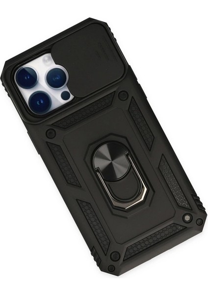 Iphone 14 Pro Kılıf Pars Lens Yüzüklü Silikon - Siyah modelleri