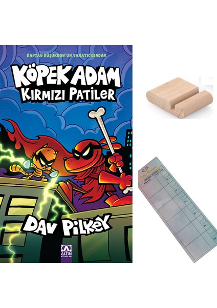 Köpek Adam 12 - Kırmızı Patiler - 8-12 Yaş Hikaye / Çizgi Roman + Tablet Tutucu+ Takip Ayracı