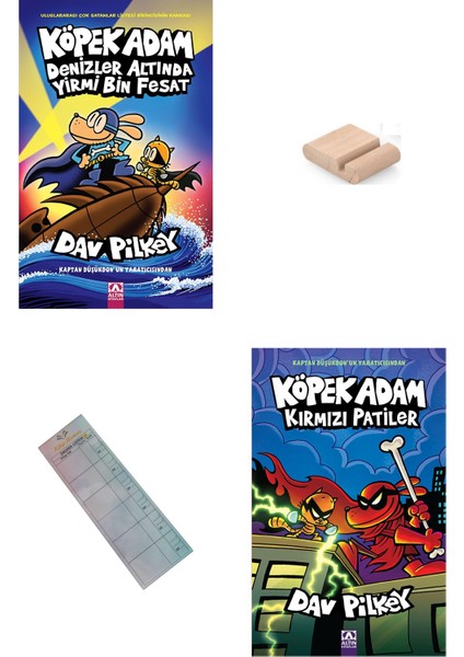 Köpek Adam 11 ve 12 / Denizler Altında 20BİN Fesat / Kırmızı Patiler/8-12 Yaş Hikaye +Tablet Tutucu