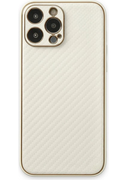 Ieg iPhone 13 Pro Kılıf Coco Karbon Silikon - Beyaz