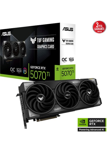 Asus TUF-RTX5070TI-O16G-GAMING RTX5070TI 16GB Gddr7 256BIT 3xdp/1xhdmı