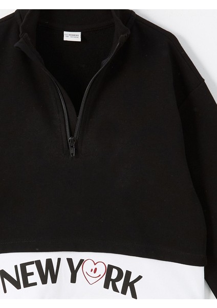 Yeni Sezon Dik Yaka Kız Çocuk Kalın Sweatshirt modelleri