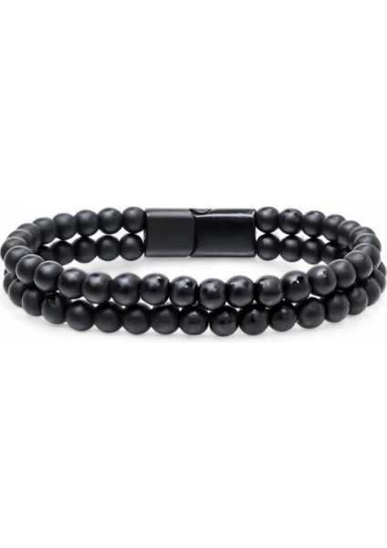 Erkek Çift Oniks Çelik Bileklik fırsatları