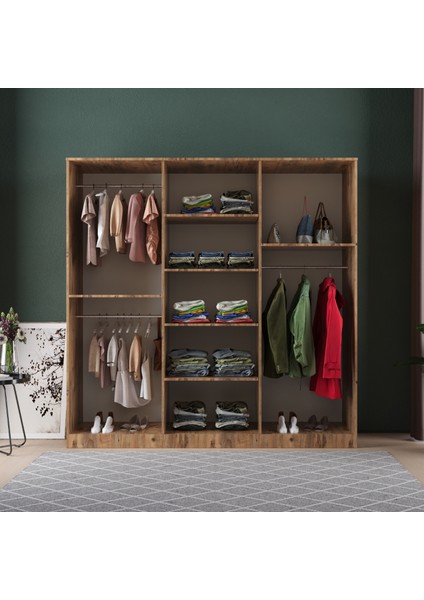 Soho 6 Kapaklı Eko Bazalı Gardırop - Mdf Kapak modelleri