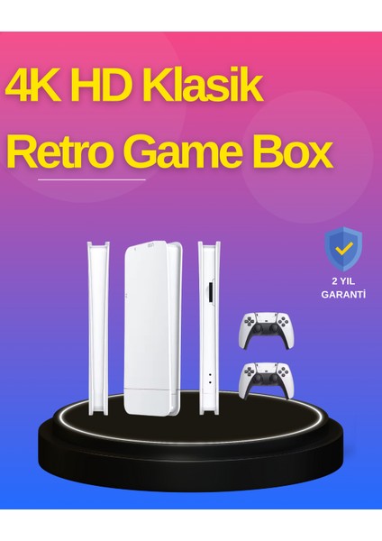 Lvsqvr HDMI Çıkışlı Kablosuz 2 Kollu 4K Retro Oyun Kutusu