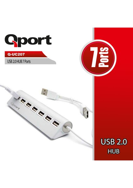 Qport Q-UC207 7 Port USB Metal USB Çoklayıcı