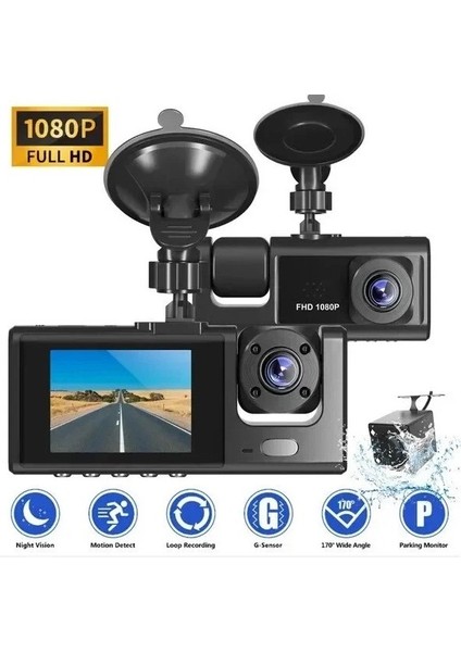 Araç Araba Kamerasi Black Box Traffic Recorder 3 Kameralı (5263) fiyatları