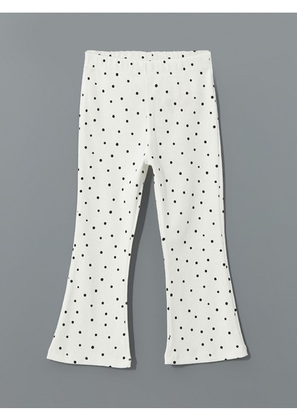 Yeni Sezon Beli Lastikli Puantiyeli Kız Çocuk Tayt