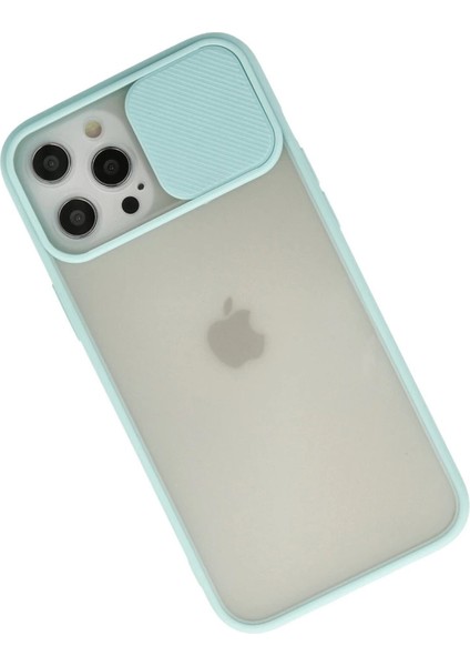 Iphone 12 Pro Max Kılıf Palm Buzlu Kamera Sürgülü Silikon - Turkuaz fiyatları