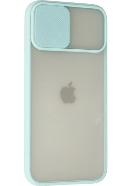 Iphone 12 Pro Max Kılıf Palm Buzlu Kamera Sürgülü Silikon - Turkuaz modelleri