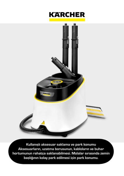 Kärcher Sert Zeminler Için Kolay Temizlik Sc 3 Deluxe Buharlı Temizlik Makinesi -Karcher Cam ve Seramik Temizleme Makinesi fırsatları
