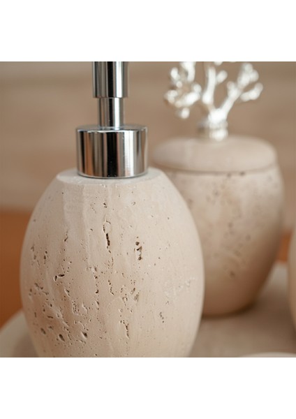 Traverten Mermer Banyo Seti 5’li – El Yapımı Doğal Taş Banyo Aksesuar Takımı ve Dekoratif Set fiyatları