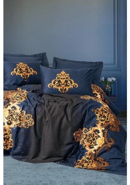 Palace Saten Çift Kişilik Nev Takımı Tutsu Lacivert