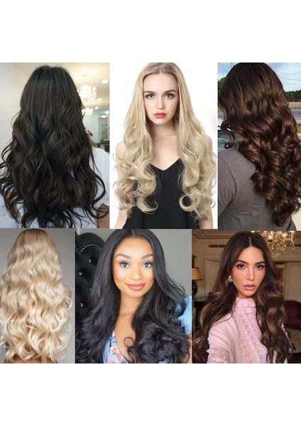 Fiber Sentetik Dalgalı Yarım Ay + 2 Yan Çıt Çıt / Kumral Beyaz Platin Röfleli modelleri