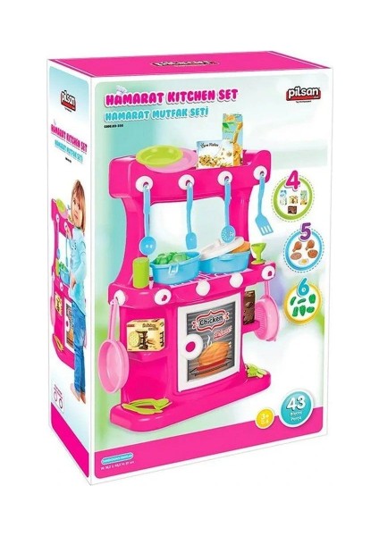 03 335 Hamarat Ayaklı Mutfak Seti Pembe