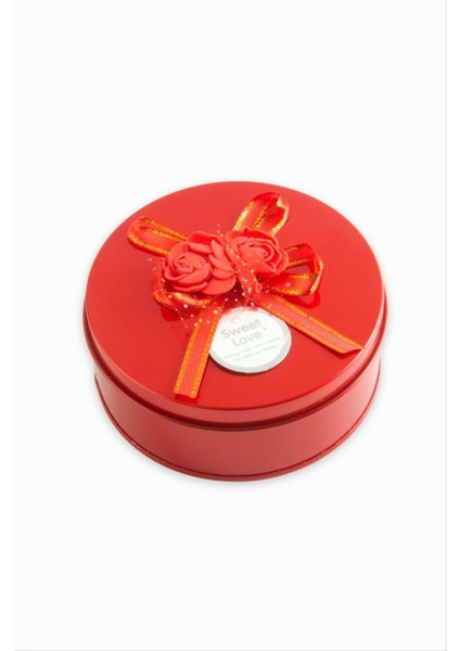 Yuvarlak Boş Kırmızı Metal Kutu 9 cm fiyatları