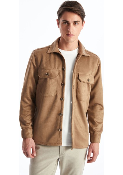 Yeni Sezon Regular Fit Uzun Kollu Süet Erkek Gömlek