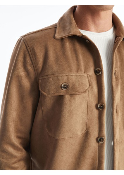 Yeni Sezon Regular Fit Uzun Kollu Süet Erkek Gömlek modelleri