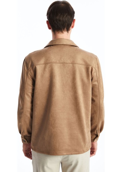 Yeni Sezon Regular Fit Uzun Kollu Süet Erkek Gömlek fırsatları