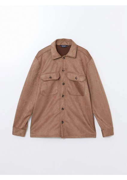 Yeni Sezon Regular Fit Uzun Kollu Süet Erkek Gömlek indirimleri