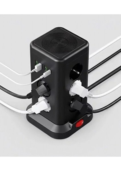 WP711 Akım Korumalı Priz Kablosuz Şarj Istasyonu 11X Soket 3x USB 1xtype-C Kablolu Grup Priz modelleri