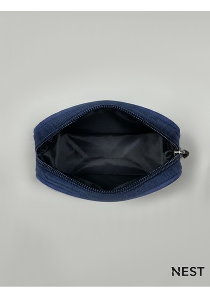 Lacivert Renk Makyaj Çantası, Bozuk Para Çantası, Takı Çantası