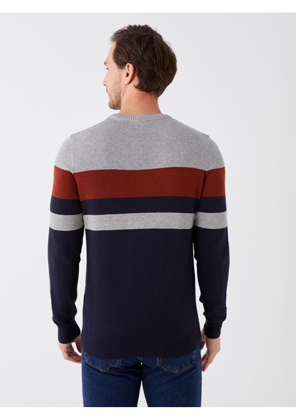 Yeni Sezon Bisiklet Yaka Uzun Kollu Renk Bloklu Erkek Triko Kazak indirimleri