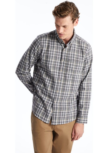 Yeni Sezon Regular Fit Uzun Kollu Ekose Erkek Gömlek