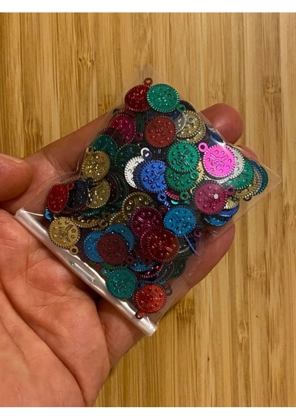 Ince Kaplama Tuğra Plastik Pul 11MM. Tahmini 240-250 Adet Civarı. Renkli. indirimleri