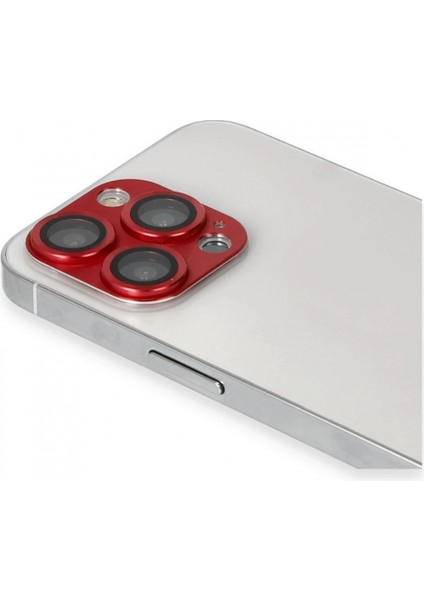 Ieg iPhone 13 Pro Max Pers Alüminyum Kamera Lens - Kırmızı