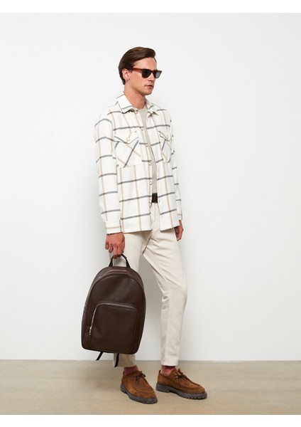 Yeni Sezon Rahat Kalıp Uzun Kollu Ekose Gabardin Erkek Gömlek Ceket