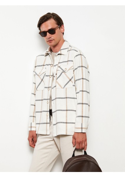 Yeni Sezon Rahat Kalıp Uzun Kollu Ekose Gabardin Erkek Gömlek Ceket fiyatları