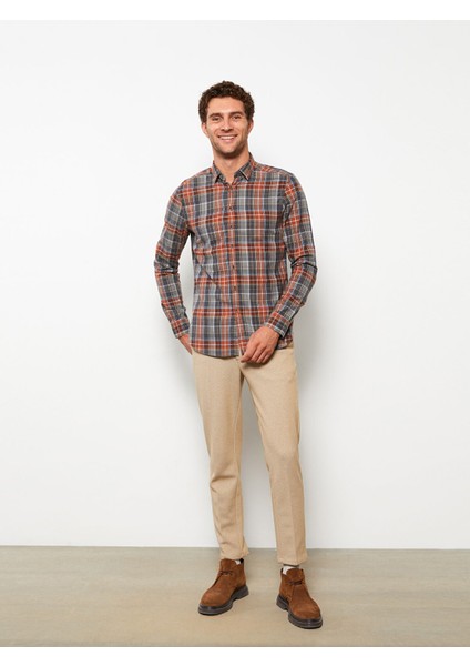 Yeni Sezon Slim Fit Uzun Kollu Ekose Erkek Gömlek fiyatları