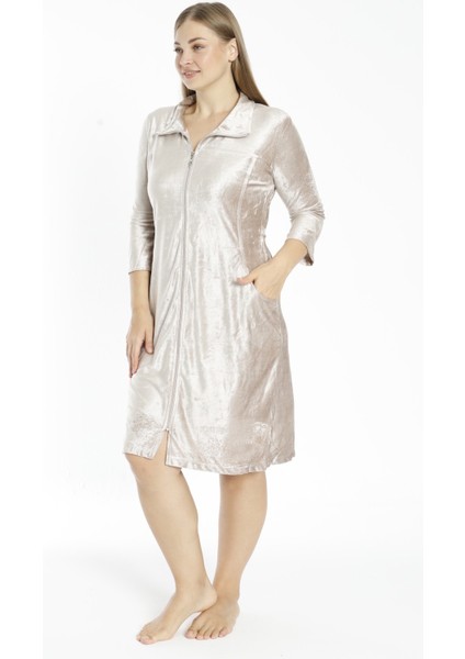 Fermuarlı Cepli Pamuklu Büyük Beden Elbise modelleri