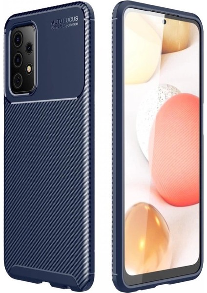 Samsung Galaxy A52 Kılıf Auto Focus Karbon Kapak - Lacivert