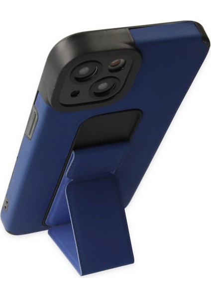 Iphone 14 Plus Kılıf Mega Standlı Silikon - Mavi modelleri