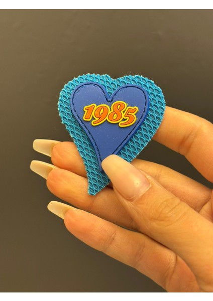 5x4 cm 1985 Yazılı Deri Kalp Arma Dikiş Aksesuarı