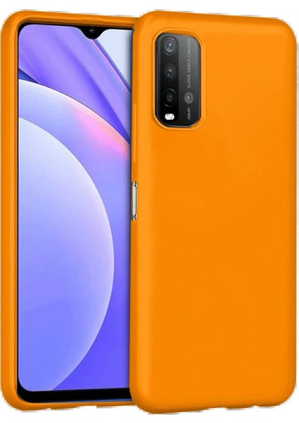 Xiaomi Redmi 9t Kılıf Nano Içi Kadife Silikon - Turuncu