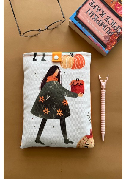 Kitap Kılıfı Bal Kabaklı Kız Desenli Kitap Sever Hediyesi fiyatları
