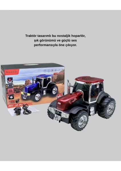 Traktör Tasarımlı Bluetooth Hoparlör 12W Tws Destekli Nostaljik Model indirimleri